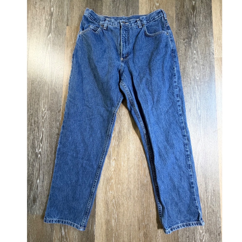 Lands End Jeans Womens 12 Petite Blue Straight Leg High Rise Vintage Denim